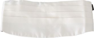 Dolce & Gabbana White Men Waist Belt Silk Cummerbund
