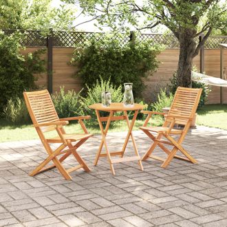 vidaXL Conjunto De Bistro Plegable 3 Pcs Marr&oacute;n
