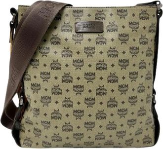 MCM Pre-owned Cross Body Bags, female, Brown, Size: ONE SIZE Pre-owned Plastic Shoulder Bag