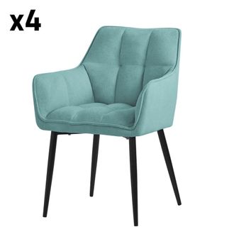 ML Design Set de 4 sillas de comedor petrol