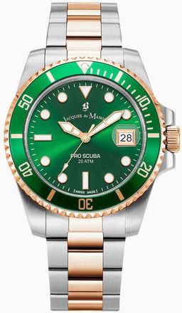 Jacques du Manoir Pro Scuba 43 Green Dial Mens Watch JWG02804