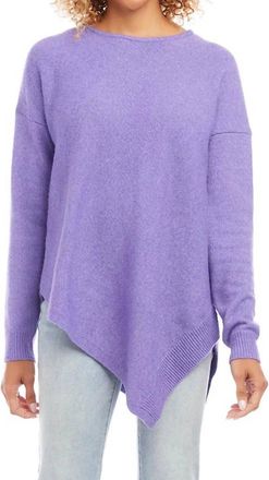 Karen Kane Vianna Asymmetric Hemline Sweater In Violet