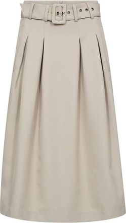 Co'Couture Falda midi plisada con cintur&oacute;n Luna CC - Skirts - Mujer - Beige - XL