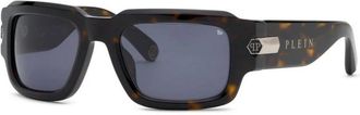 Philipp Plein Spp 182M 0722 Zonnebrillen - Heren - Zonnebrillen - Bruin - 56 MM - Accessoires
