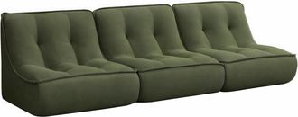 Oviala Conjunto de 3 sillones de tela 240 x 90 x 70 cm color verde