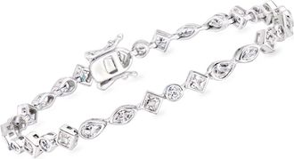 Ross-Simons Multi-Shaped CZ Bracelet in Sterling Silver