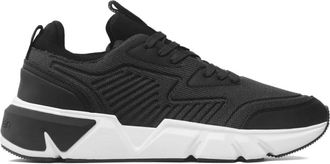 Calvin Klein Pro Runn Vetersluiting Gebreide Sneakers - Heren - Sneakers - Zwart - 46 EU - Leer - Schoenen