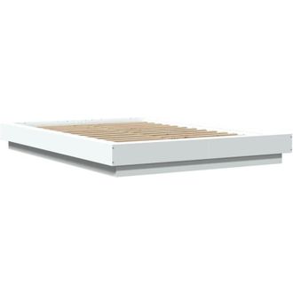 vidaXL Bed Frame with led Lights without Mattress White 140x190cm Vidaxl
