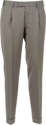 Pantaloni Torino single-pleat turn-up trousers - Grey