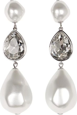Self Portrait Orecchini Pendenti con Perle - - Accessories - Donna - Grigio - ONE SIZE
