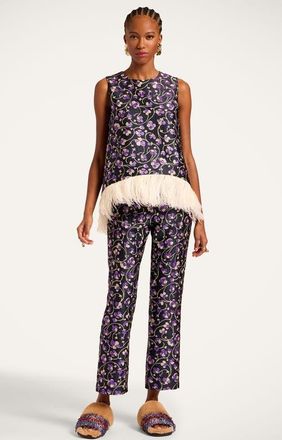 La DoubleJ La Scala Top in Honeysuckle Jacquard Black at Nordstrom, Size X-Large