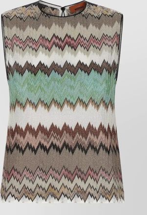 Missoni metallic zigzag knit tank top