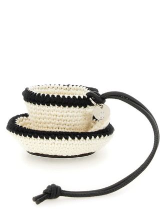 J.W.Anderson Teacup Charm In Woven Cotton And Leather