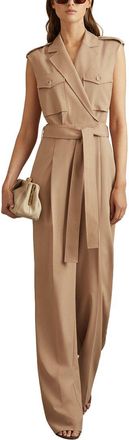 Reiss Luisa Pocket Detail Wool-Blend Jumpsuit