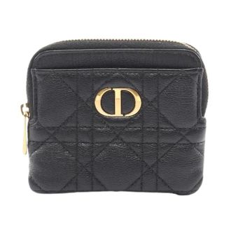 Dior Pre-owned Wallets, female, Black, Size: ONE SIZE Pre-owned Caro Lavender Leather Coin Case