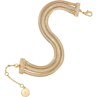 Vince Camuto Pav&eacute; Crystal Herringbone Chain Bracelet in Gold Tone at Nordstrom Rack