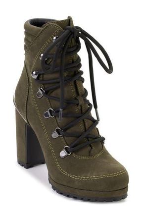 DKNY Linni Lace-Up Platform Bootie in Military at Nordstrom Rack, Size 6.5