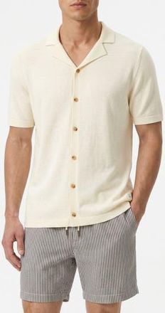 Onia Cotton Linen Blend Camp Sweater in Egret at Nordstrom Rack, Size Xx-Large