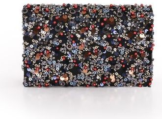 Badgley Mischka Aurora Beaded Mini Trapezoid Clutch in Black at Nordstrom, Size Small