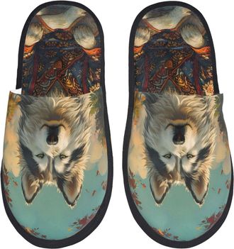 Generic Woods Maple Leaf Husky Men Women House Slippers Breathable Shoes Slip On Slippers For Indoor Outdoor Bedroom M