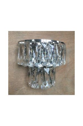Netlighting Lilou 3 Light Wall Lamp Chrome Crystal in Grey