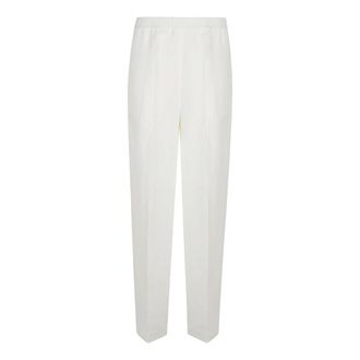 Fabiana Filippi Straight Trousers, female, Beige, Size: 2XS Elasticated-waist Pocket Trousers