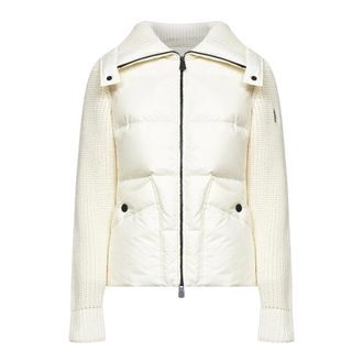 Moncler Down Jackets, female, White, L, Virgin Wool Jacket