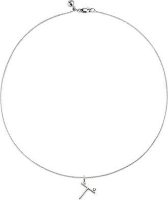 Monica Vinader Lab Grown Diamond Initial Pendant in Sterling Silver T at Nordstrom