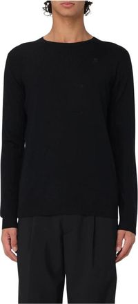 Karl Lagerfeld Merino Wool Crew Neck Sweater - Heren - Ronde hals truien - Zwart - M - Wol - Truien & Vesten