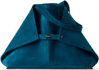Akris Medium AI Suede Convertible Shoulder Tote in Ottanio at Nordstrom