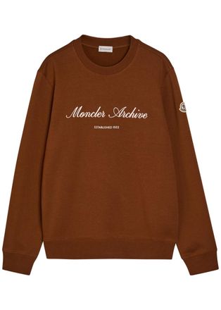 Moncler Logo-embroidered Cotton-blend Sweatshirt - Orange - Xxl