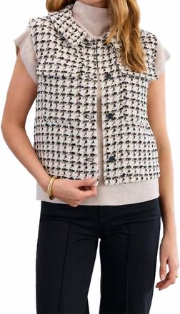 FDJ Taytum Tweed Vest In Ivory And Black