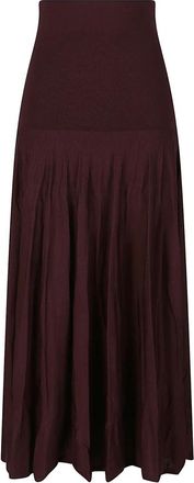 Paco Rabanne Wool Knit Maxi Rok - Dames - Maxi Rokken - Bruin - S - Wol - Rokken