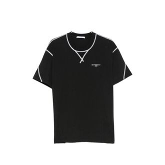Givenchy Contrast-topstitched Logo-print T-shirt