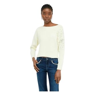 Liu Jo Maglia Chiusa M/L - female - Liu Jo - Round-neck Knitwear - White - S - Knitwear