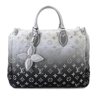 Louis Vuitton Gray Nylon Leather Handbag Tote Bag (Pre-Owned)