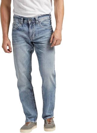 Silver Jeans Co Mens Eddie Relaxed Fit Tapered Leg Jeans In Light Wash