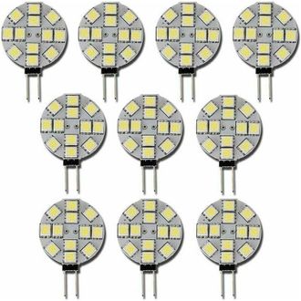 OEM 10 Bombillas Led G4 Dc 12v No Regulables, Blancas 6000k, Reemplazo Para L&aacute;mparas Hal&oacute;genas De 20w, Para Cocina, Autocaravana, Caravana, Remolque, Barc