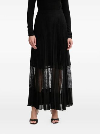 Twin-Set pleated maxi skirt - women - Polyester - 40 - Black