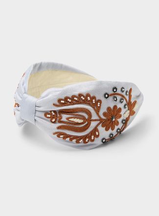 NamJosh Womens Ornamental flower light-blue headband