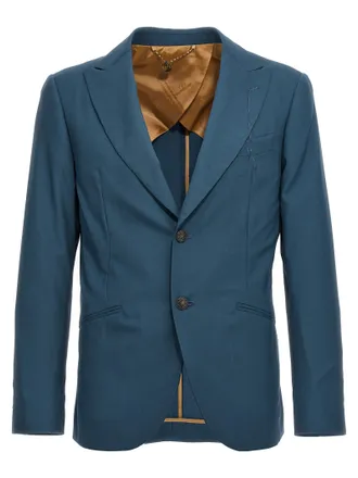 Maurizio Miri Blue Wool Mens Blazer