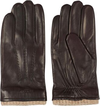 Howard London Ted Leren Handschoenen - Heren - Handschoenen - Bruin - 10 IN - Wol - Accessoires