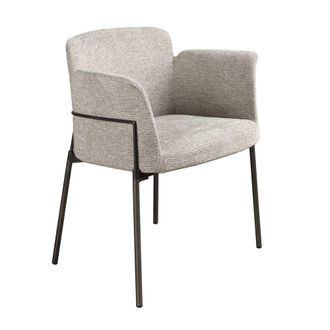Angel Cerd&aacute; Grey Fabric Dining Chair Stainless Steel Legs