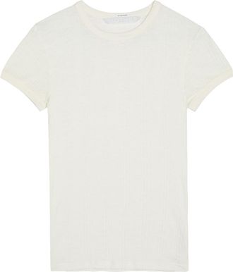 Mother The Itty Bitty Ringer Ribbed Cotton T-shirt - White - S (UK8-10 / S)