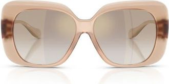 Versace 57mm Square Sunglasses in Opal Rose /Brown Mirror Gold at Nordstrom