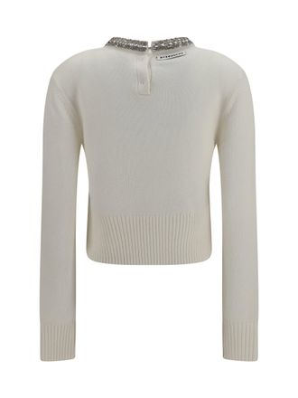 Pinko Womens Wool Sweater Berlino Winter White (ovis Aries)