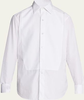 Ermenegildo Zegna Mens Woven Pique Tuxedo Shirt