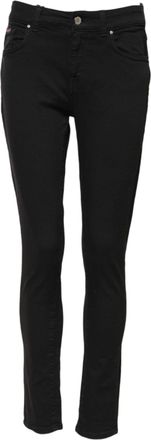 Dolce & Gabbana Black Cotton Skinny Mid Waist Denim Womens Jeans