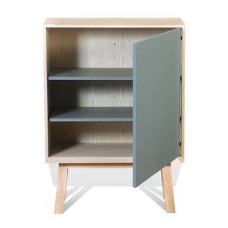 Mon Petit Meuble Fran&ccedil;ais Armario de madera de fresno de 90 cm con 1 puerta