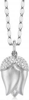Allurez Diamond Matte Flower Pendant Necklace 14K White Gold (0.15ct)
